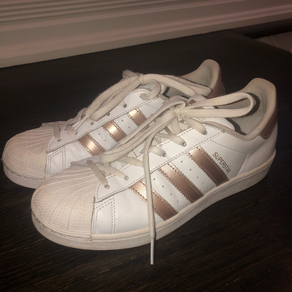 Rose Gold Adidas Superstars